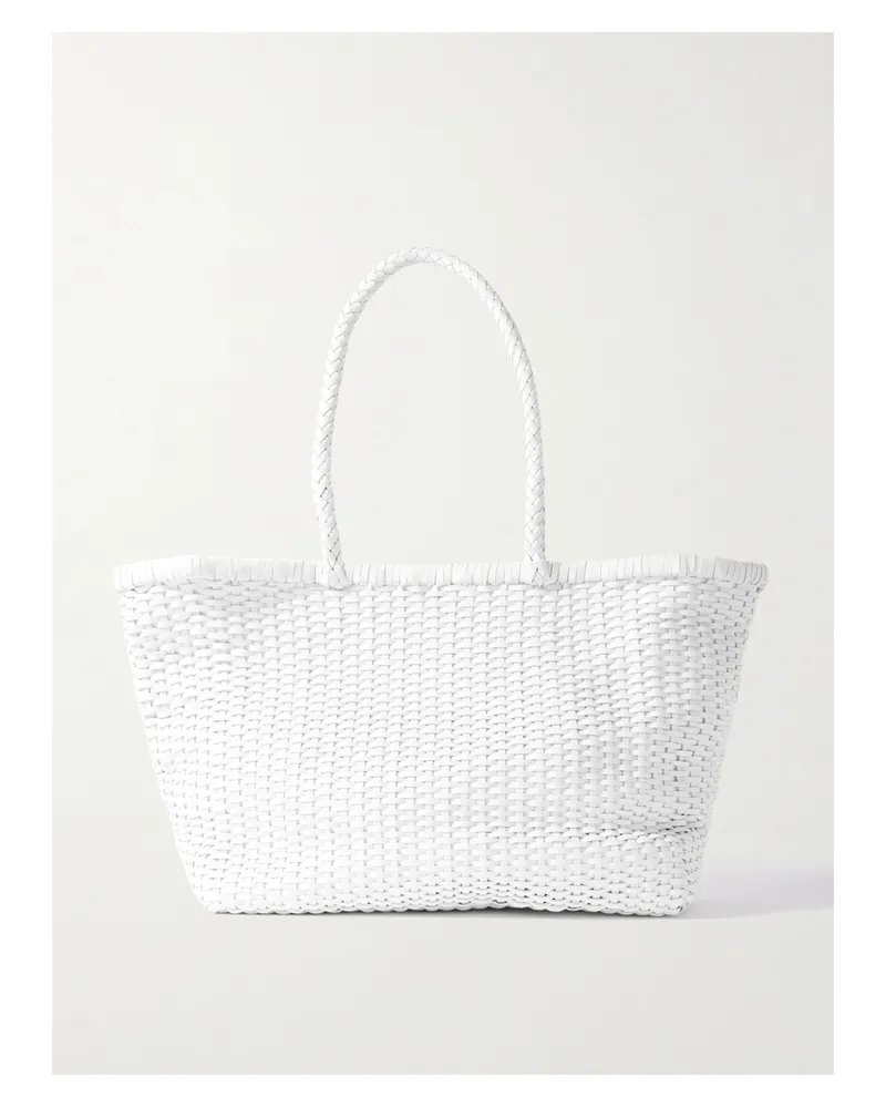 Dragon Diffusion B Weave Big Woven Leather Tote - White White