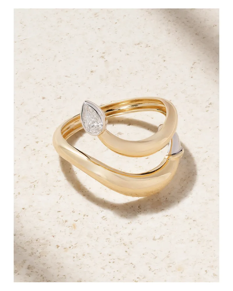 L’Atelier Nawbar Boa Kleiner Ring Aus 18 Karat Gold Mit Diamanten Gold