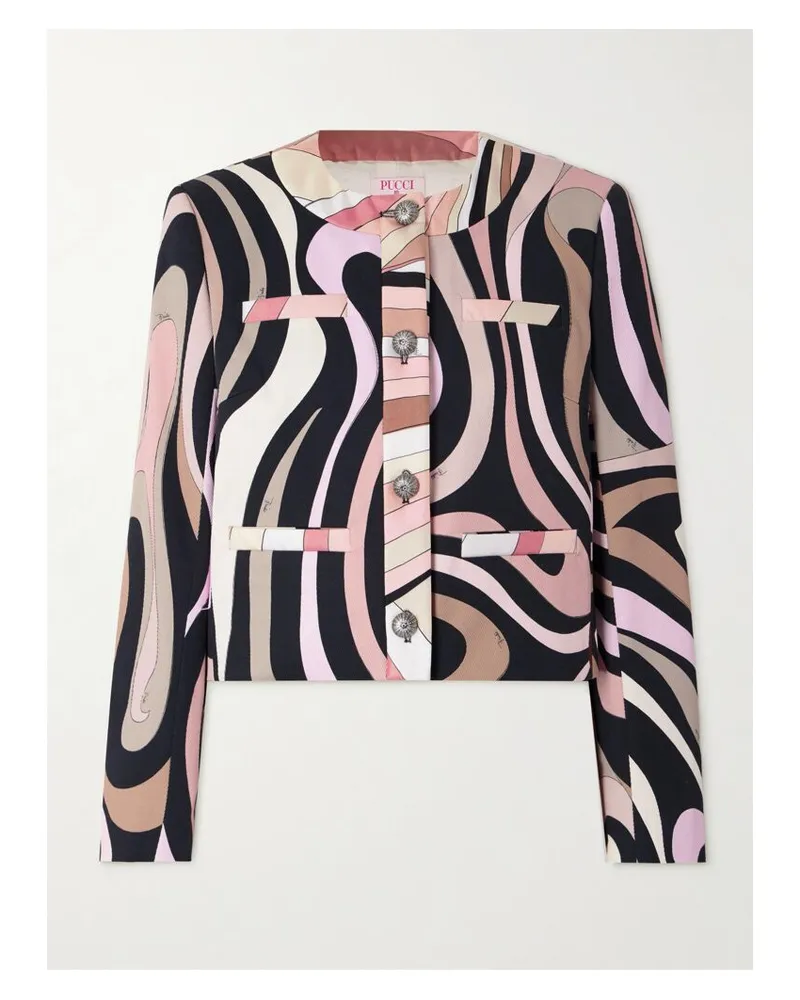 Emilio Pucci Jacke Aus Bedrucktem Gabardine Aus Einer Baumwollmischung - Pink Pink