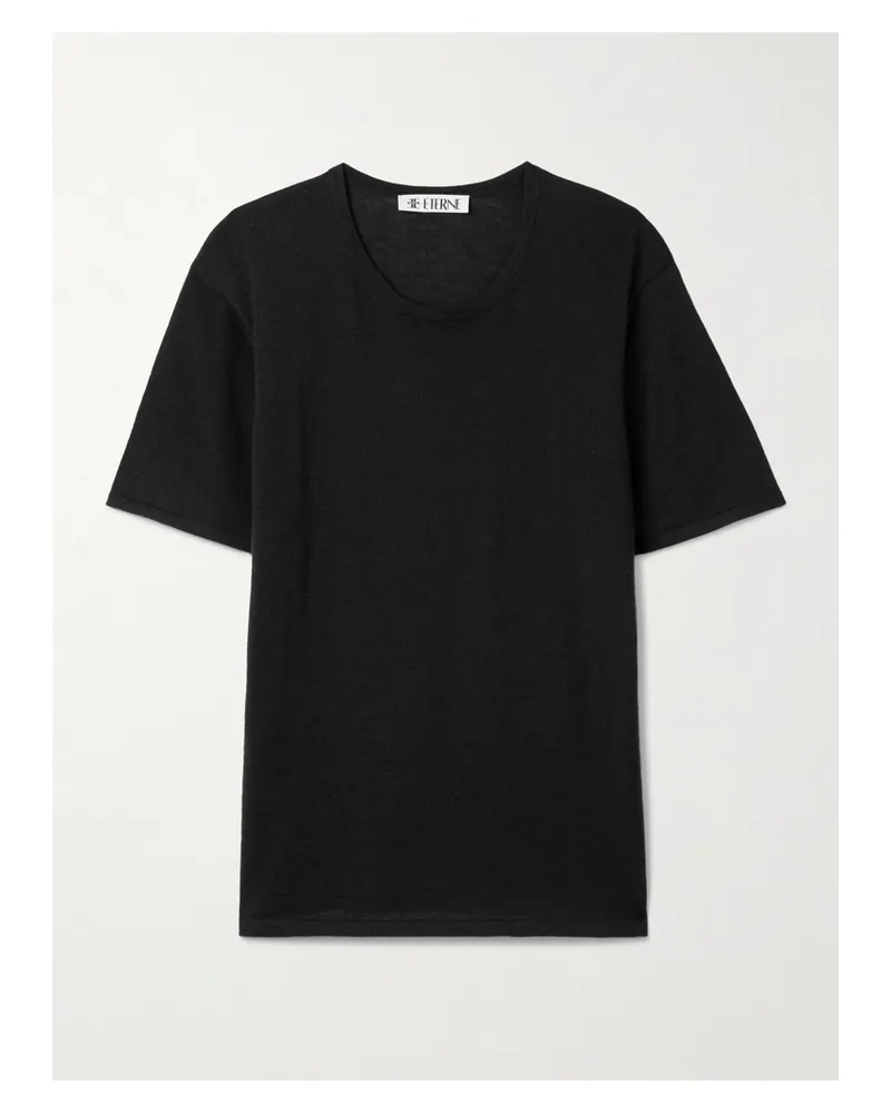 ÉTERNE Boyfriend T-shirt Aus Kaschmir-jersey - Schwarz Schwarz