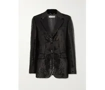 Blazer Aus Crêpe Mit Pailletten - Braun