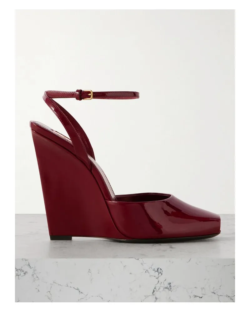 Saint Laurent La Scandale Wedges Aus Lackleder - Burgunder Burgunder