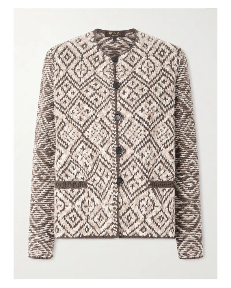 Loro Piana Jacquard-knit Cashmere Cardigan - Neutrals Neutrals