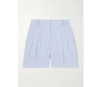Shorts aus Leinen mit Bundfalten