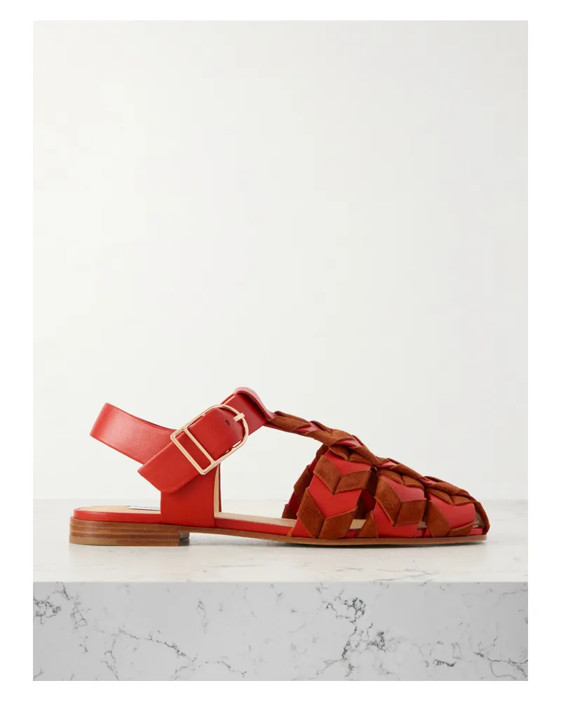 Gabriela Hearst Willow Sandalen Aus Leder Und Veloursleder - Orange Orange