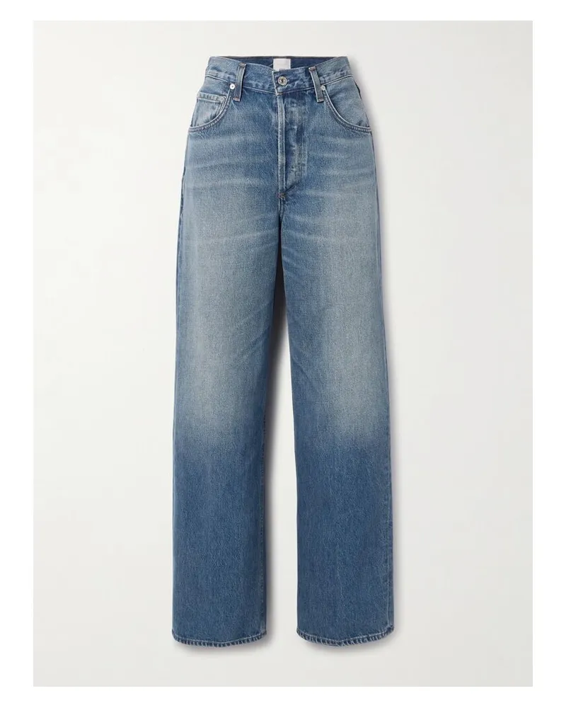 Citizens of humanity Argent Ayla Baggy Hoch Sitzende Jeans Mit Weitem Bein - Blau Blau