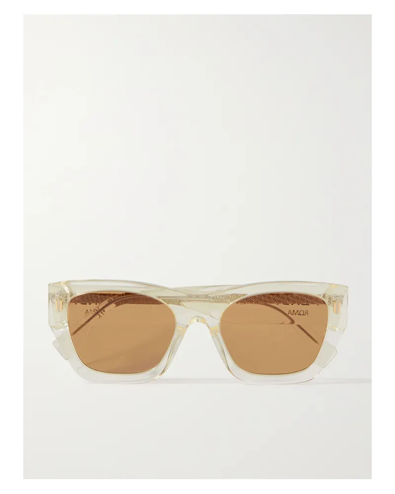 Fendi Roma D-frame Acetate Sunglasses - Yellow Yellow