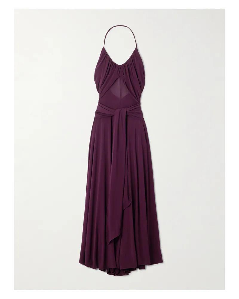 Alaïa Stretch-jersey Halterneck Maxi Dress - Burgundy Burgundy