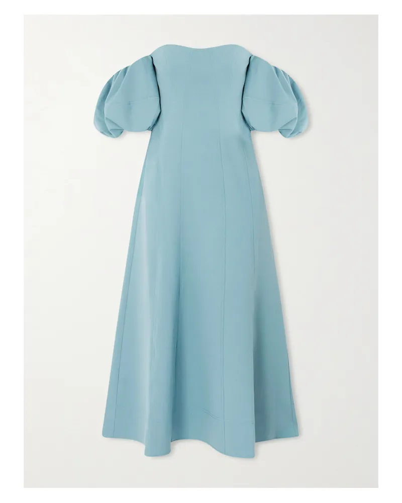 Ulla Johnson Nina Off-the-shoulder Paneled Twill Midi Dress - Blue Blue