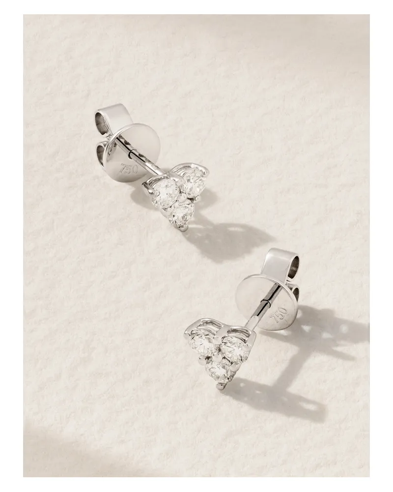 ANITA KO Trillion 18-karat White Gold Diamond Earrings - Silver Silver