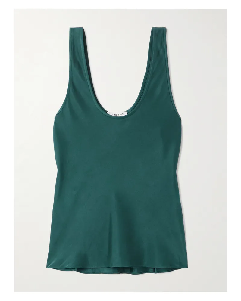 Anine Bing Lea Tanktop Aus Seidensatin - Grün Grün