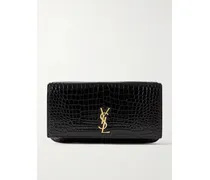 Smartphone-hülle Aus Leder Mit Krokodileffekt - Schwarz