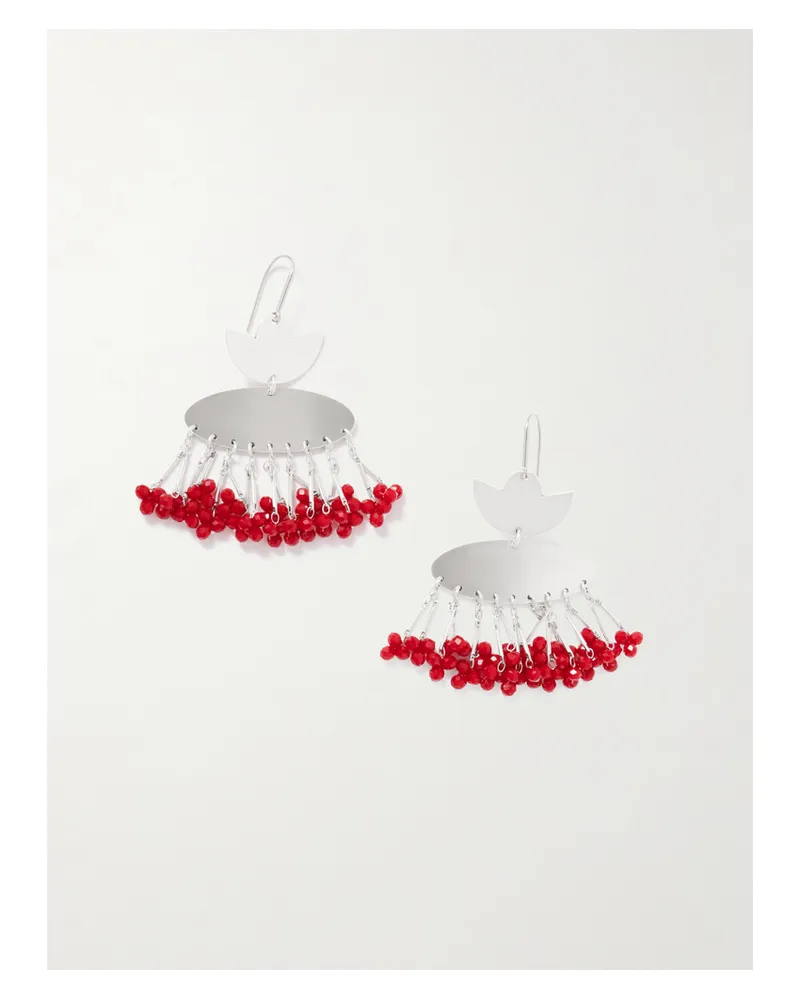 Isabel Marant Nora Silberfarbene Ohrringe Mit Zierperlen Silber