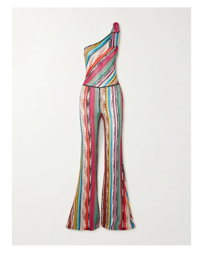 Missoni Asymmetrischer Jumpsuit Aus Metallic-häkelstrick - Mehrfarbig Mehrfarbig