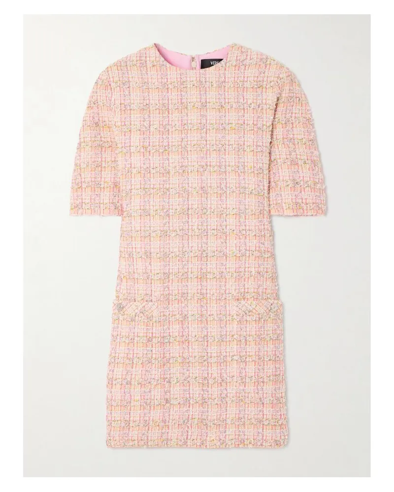 Versace Minikleid Aus Metallic-tweed - Pink Pink