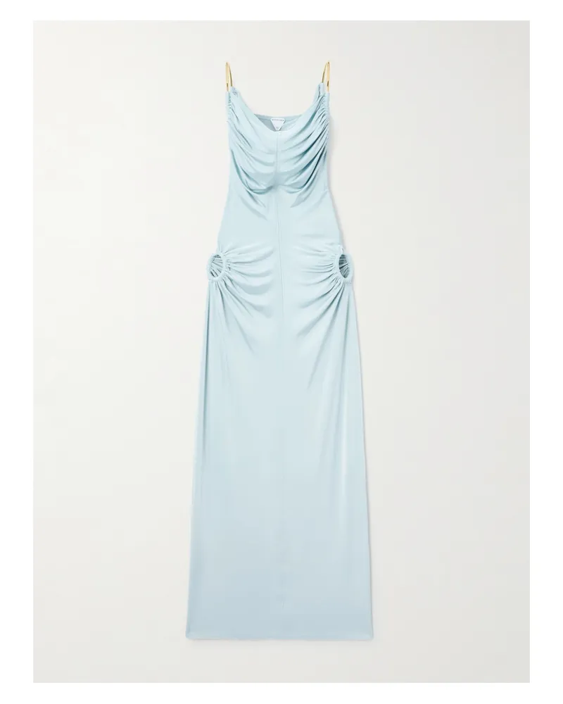 Bottega Veneta Cutout Crepe Midi Dress - Blue Blue