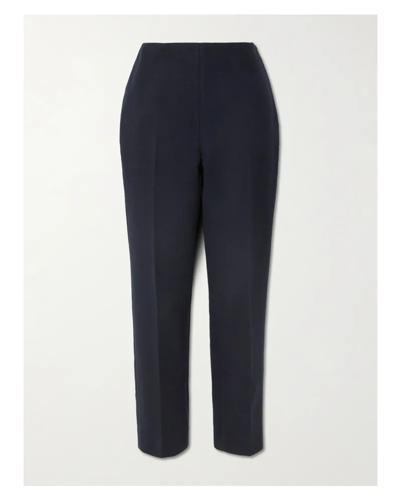 Loro Piana Ralph Pleated Cashmere Straight-leg Pants - Blue Blue