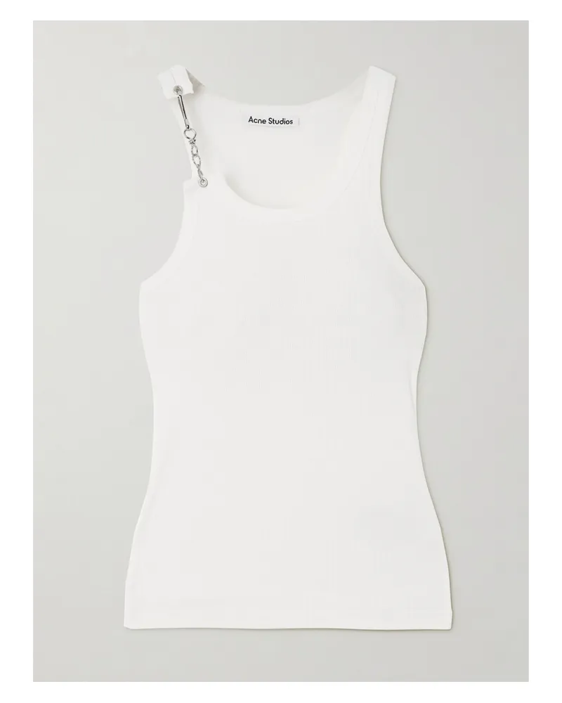 Acne Studios Tanktop Aus Gerippter Baumwolle Mit Kette - Weiß Weiß