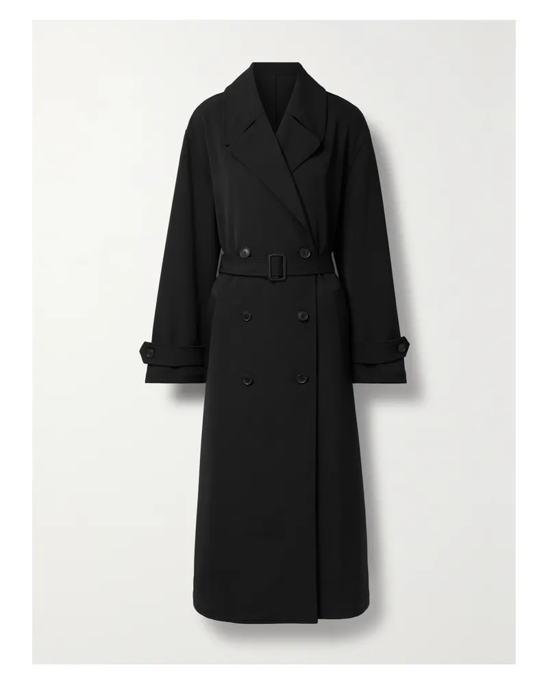 Nili Lotan Louis Doppelreihiger Oversized-trenchcoat Aus Drillich - Schwarz Schwarz