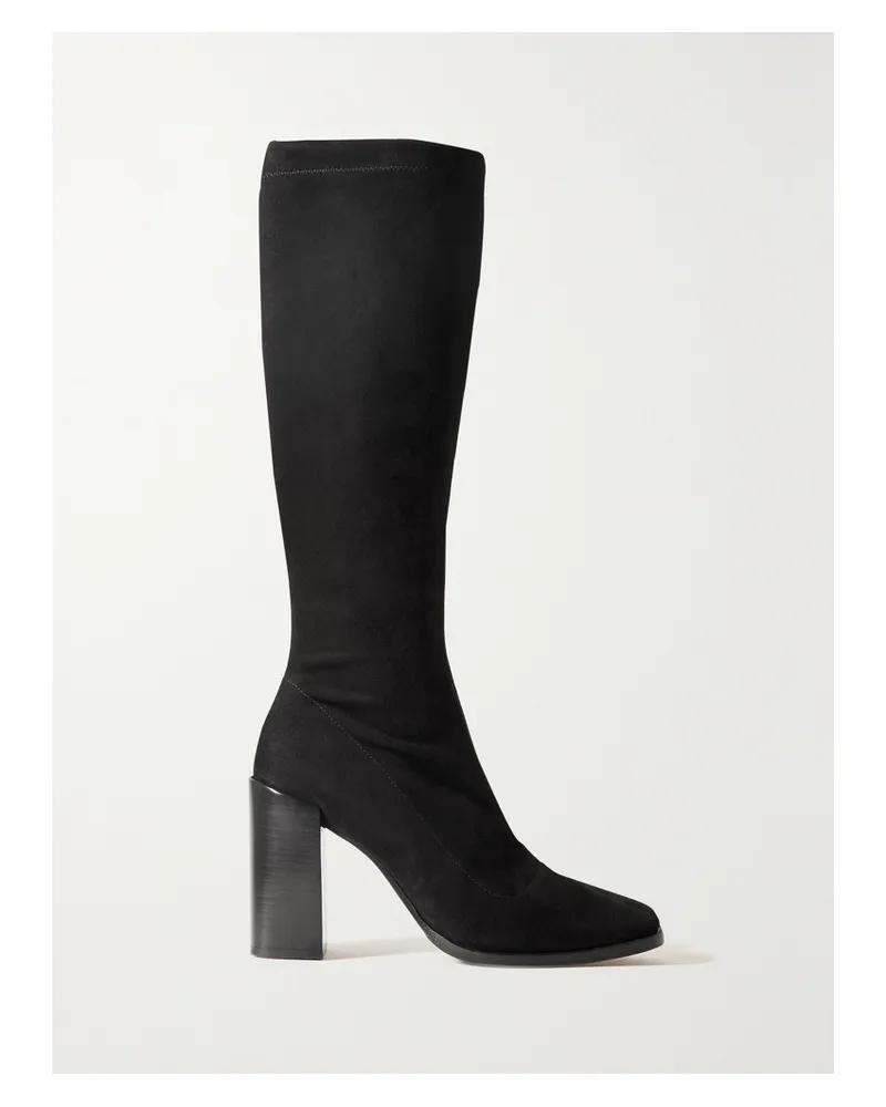 STAUD Paz Kniehohe Stiefel Aus Stretch-veloursleder - Schwarz Schwarz