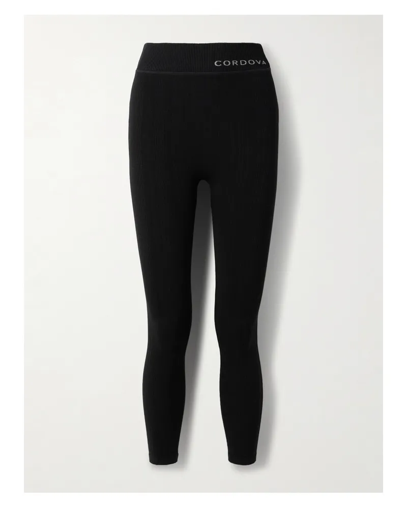 CORDOVA Sol Leggings In Rippstrick - Schwarz Schwarz