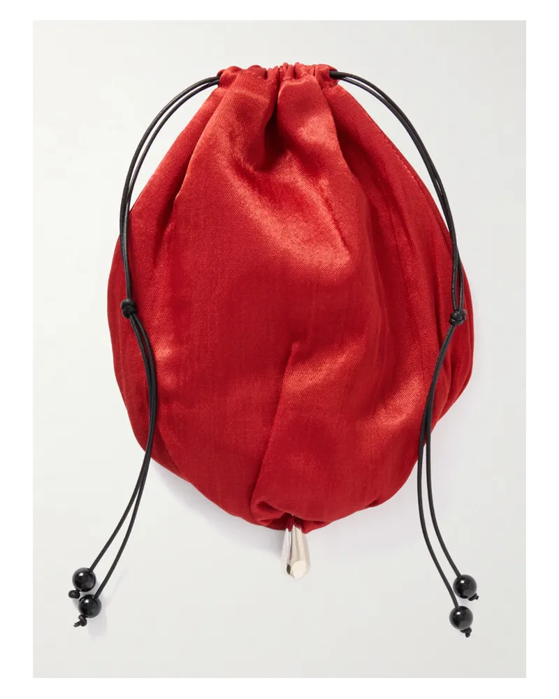 Sophie Buhai Teardrop Embellished Satin Drawstring Pouch - Red Red
