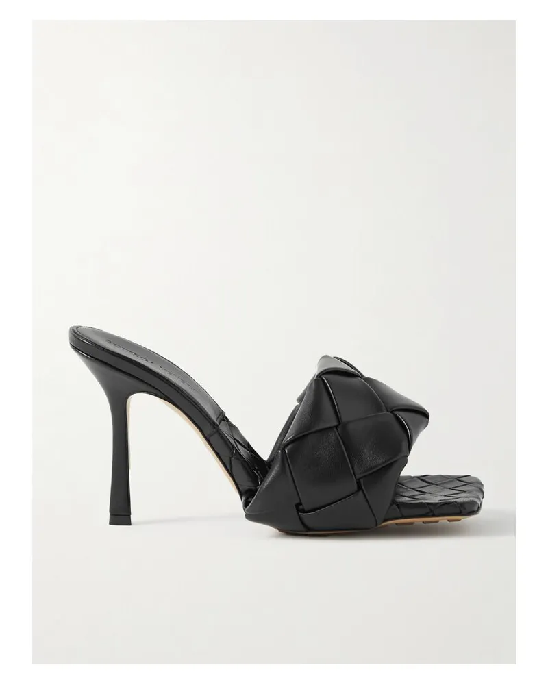 Bottega Veneta Lido Mules Aus Intrecciato-leder - Schwarz Schwarz