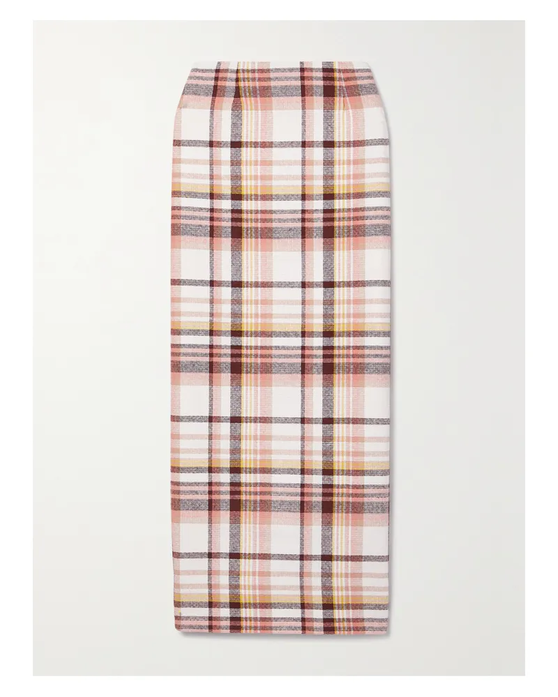 Zimmermann Matchmaker Midirock Aus Einer Karierten Leinen-baumwollmischung - Mehrfarbig Mehrfarbig
