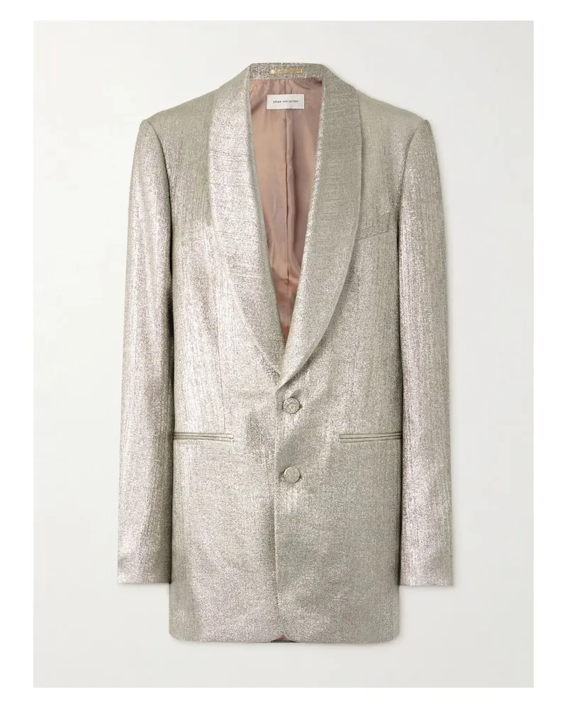 Dries van Noten Blazer Aus Lamé - Silber Silber