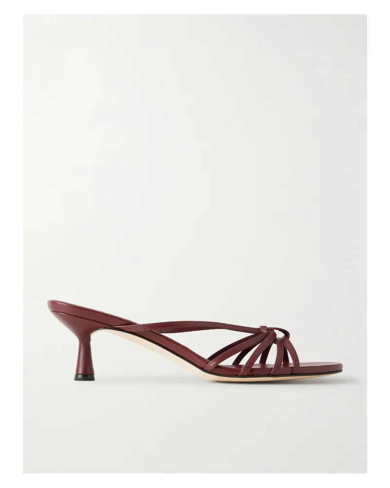 aeyde Abby Leather Mules - Burgundy Burgundy