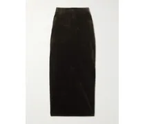 Jealousy Sussex Cotton-velvet Midi Skirt - Brown