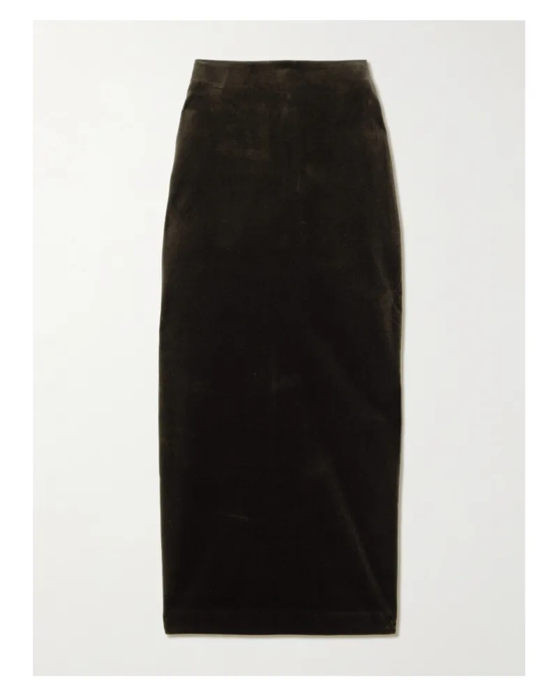 Blazé Milano Jealousy Sussex Cotton-velvet Midi Skirt - Brown Brown