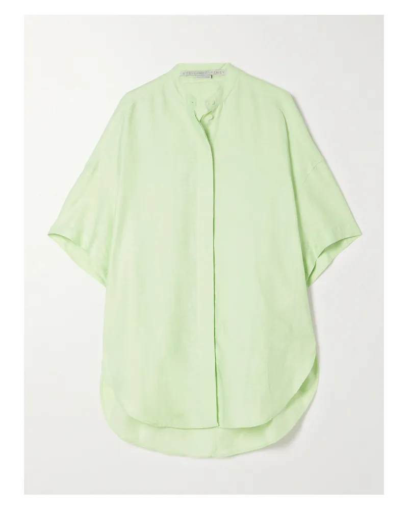 Stella McCartney Net Sustain Oversized-hemd Aus Einer Leinen-baumwollmischung - Grün Grün