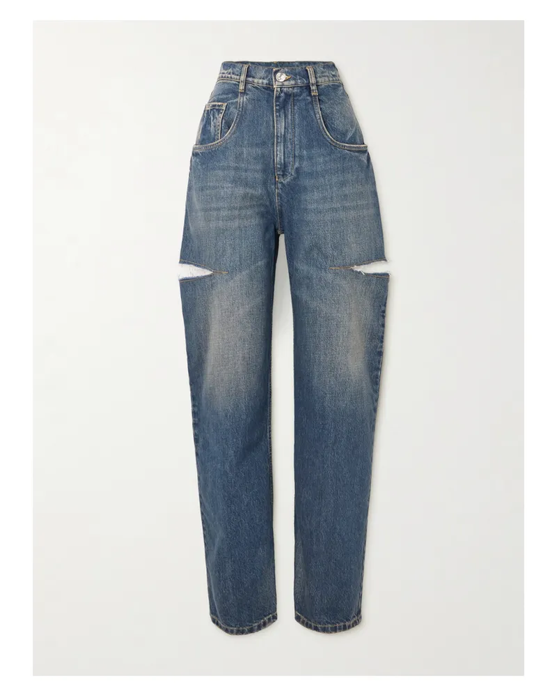 Maison Margiela Hoch Sitzende Jeans Mit Weitem Bein Und Cut-outs - Blau Blau