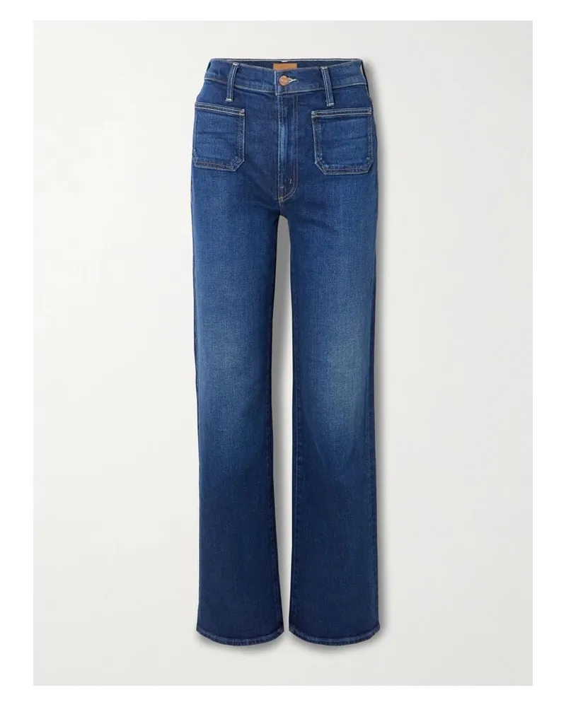 Mother Patch Pocket Rambler Zip Hoch Sitzende Jeans Mit Geradem Bein - Blau Blau