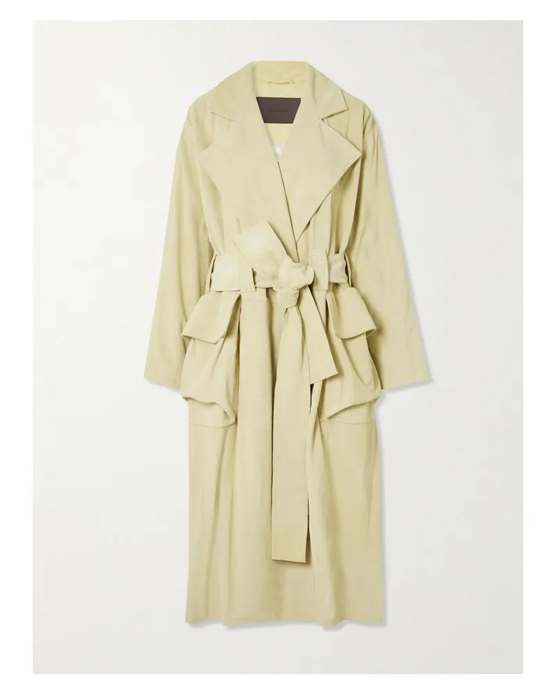 16ARLINGTON Cinzia Trenchcoat Aus Veloursleder Mit Bindegürtel - Neutral Neutral