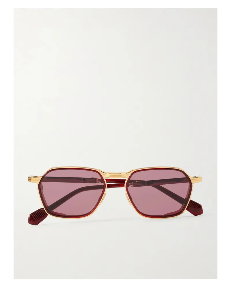 Jacques Marie Mage Beckett Sonnenbrille Mit Rechteckigem Rahmen - Burgunder Burgunder