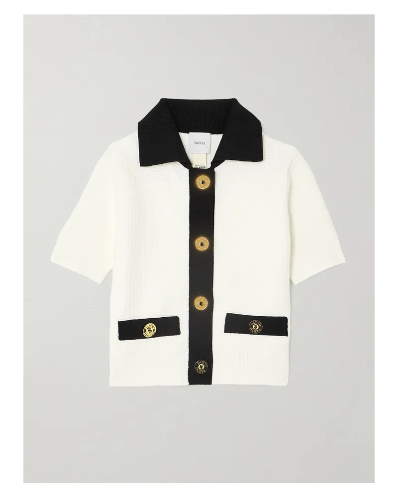 Patou Verkürztes Zweifarbiges Oberteil Aus Waffelstrick - Weiß Weiß