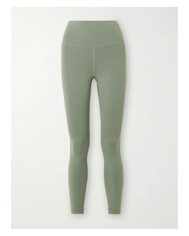 LULULEMON Wunder Train Verkürzte, Hoch Sitzende Leggings aus Everlux™-material Grün