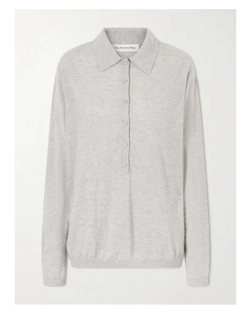 FRANKIE Shop Tala Wool-blend Polo Sweater - Gray Gray