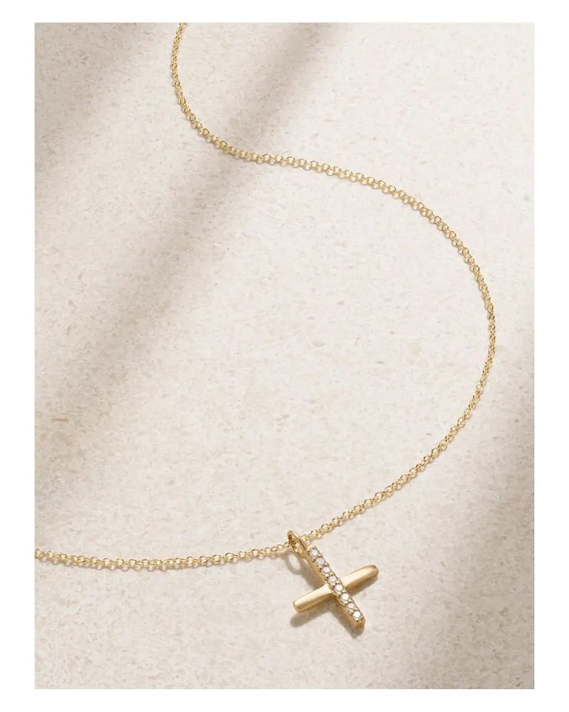 Melissa Joy Manning X Marks The Spot Kette Aus Recyceltem 14 Karat Gold Mit Diamanten Gold