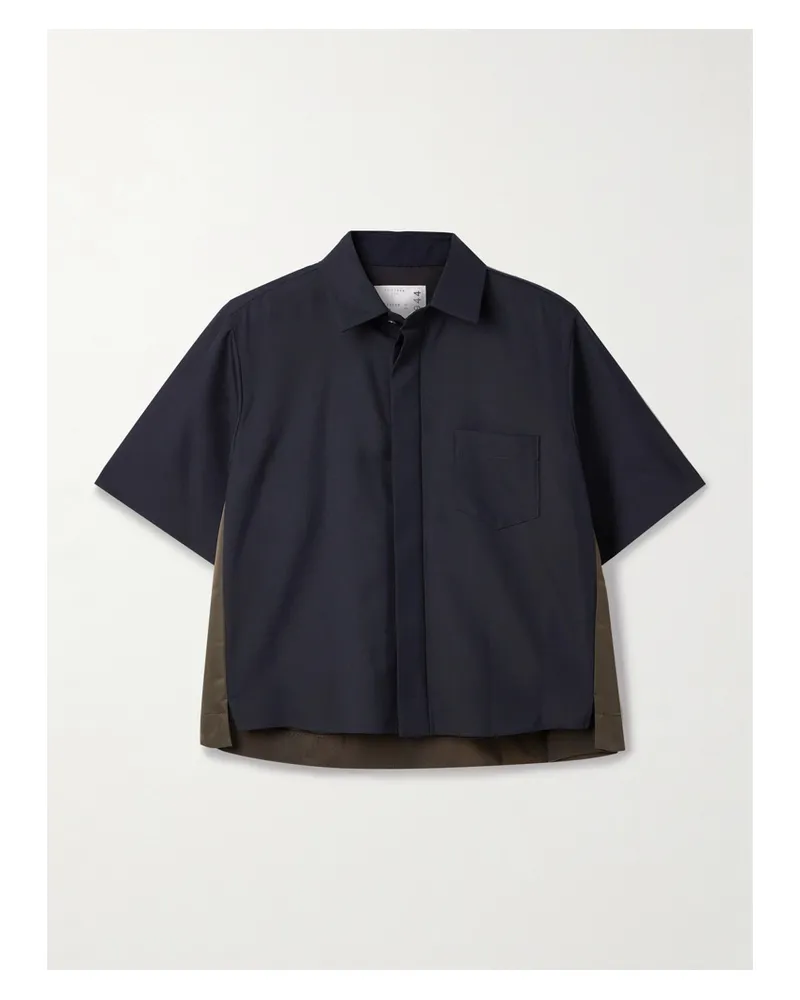 Sacai Hemd Aus Crêpe Und Shell - Blau Blau
