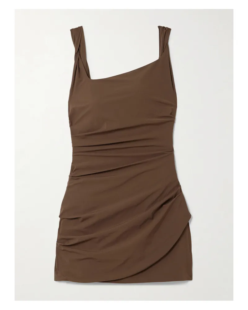 SIR Mehrlagiges Minikleid Aus Stretch-crêpe Mit Twist-detail - Braun Braun