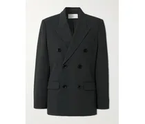 Doppelreihiger Oversized-blazer Aus Wolle - Schwarz