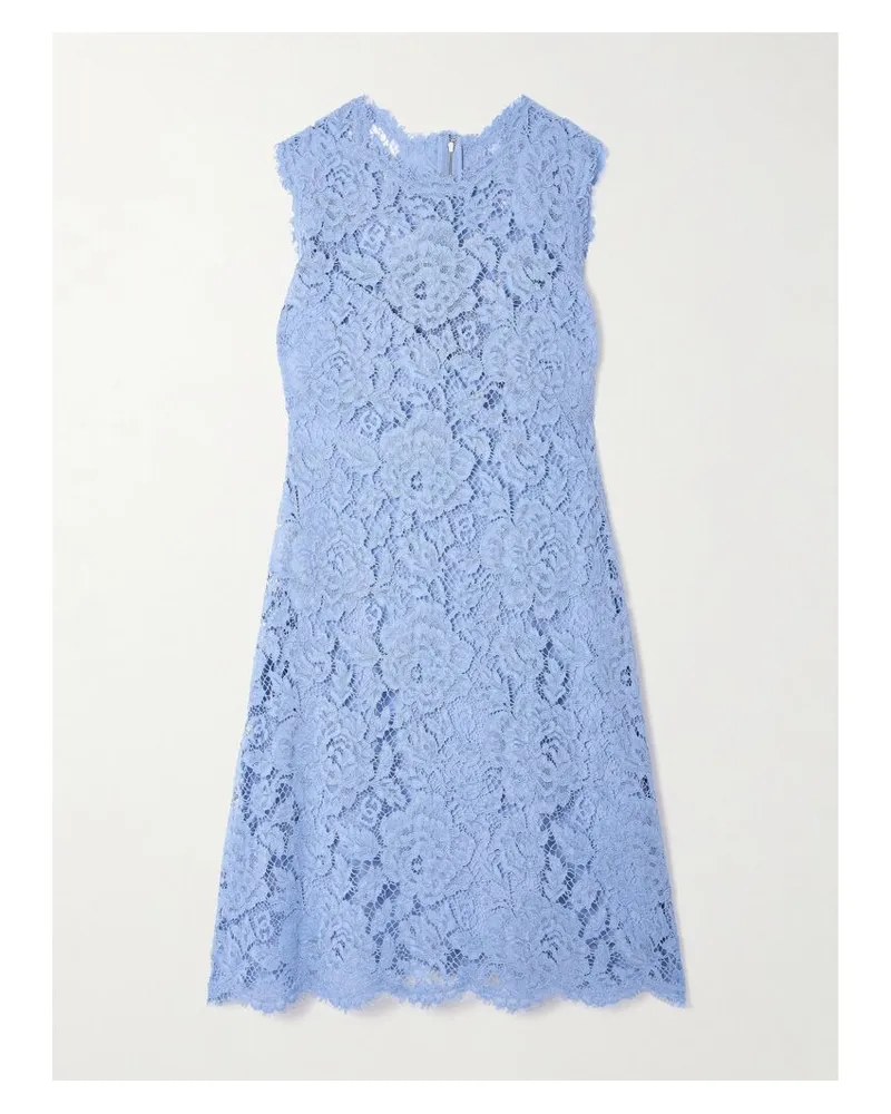 Dolce & Gabbana Minikleid Aus Schnurgebundener Spitze - Blau Blau