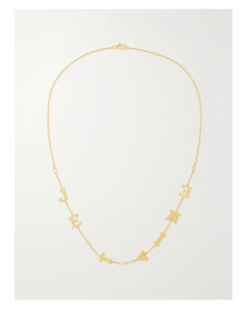 Yvonne Léon Je T'aime Kette Aus 9 Karat Gold Mit Diamanten Gold