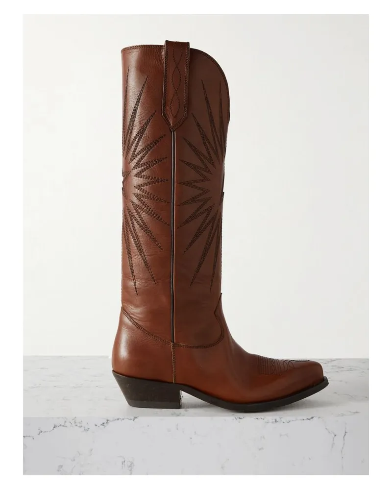 Golden Goose Wish Star Cowboystiefel Aus Leder Mit Stickereien - Braun Braun