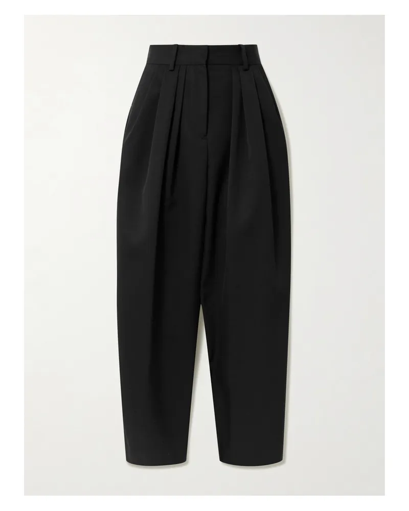 Isabel Marant Janice Bundfaltenhose Aus Woll-twill - Schwarz Schwarz