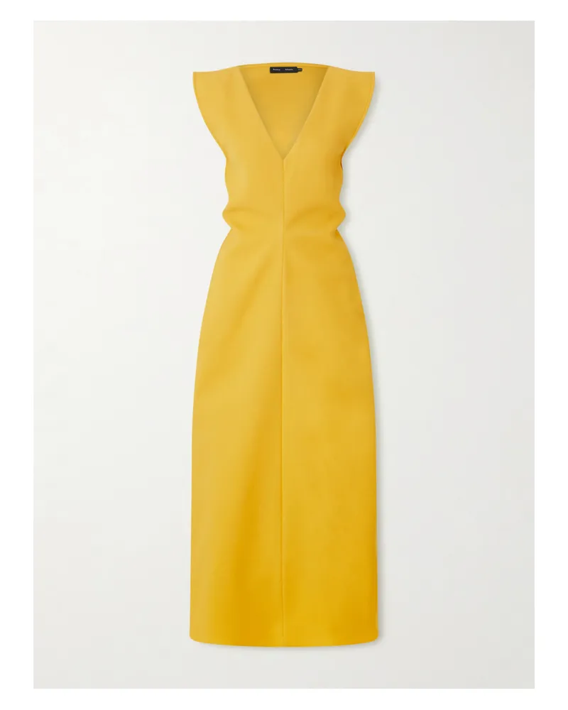 Proenza Schouler Mariam Scuba Midi Dress - Yellow Yellow