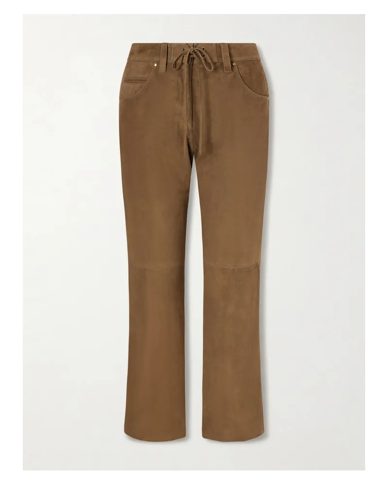Isabel Marant Camilany Suede Slim-fit Pants - Green Green